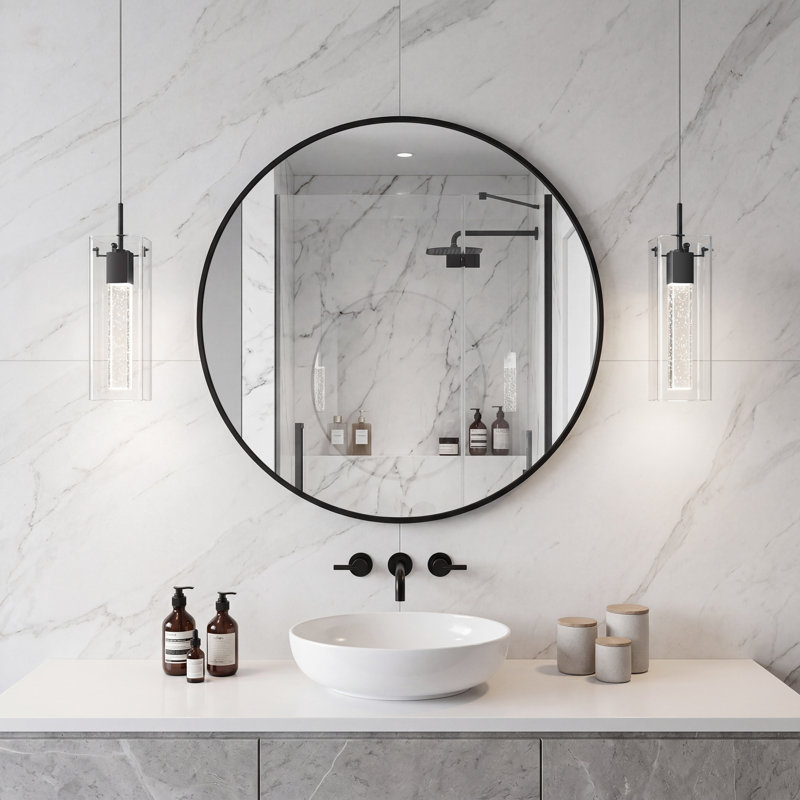 Lustre carré en cristal, 1 Light, Matte Black