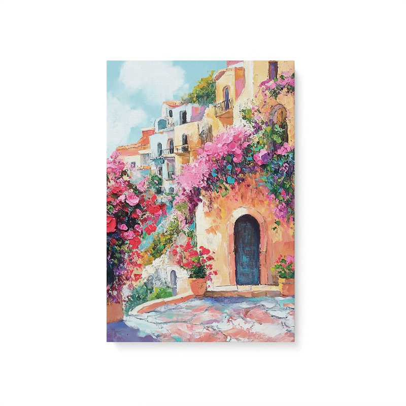 Bord de mer méditerranée II, Ne s’applique pas, H 18 po x l 12 po, Toile tendue