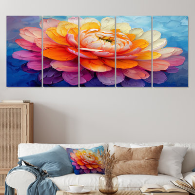 «Dahlia jaune radiant jaune la nuit I», ensemble d'art mural sur toile Dahlia