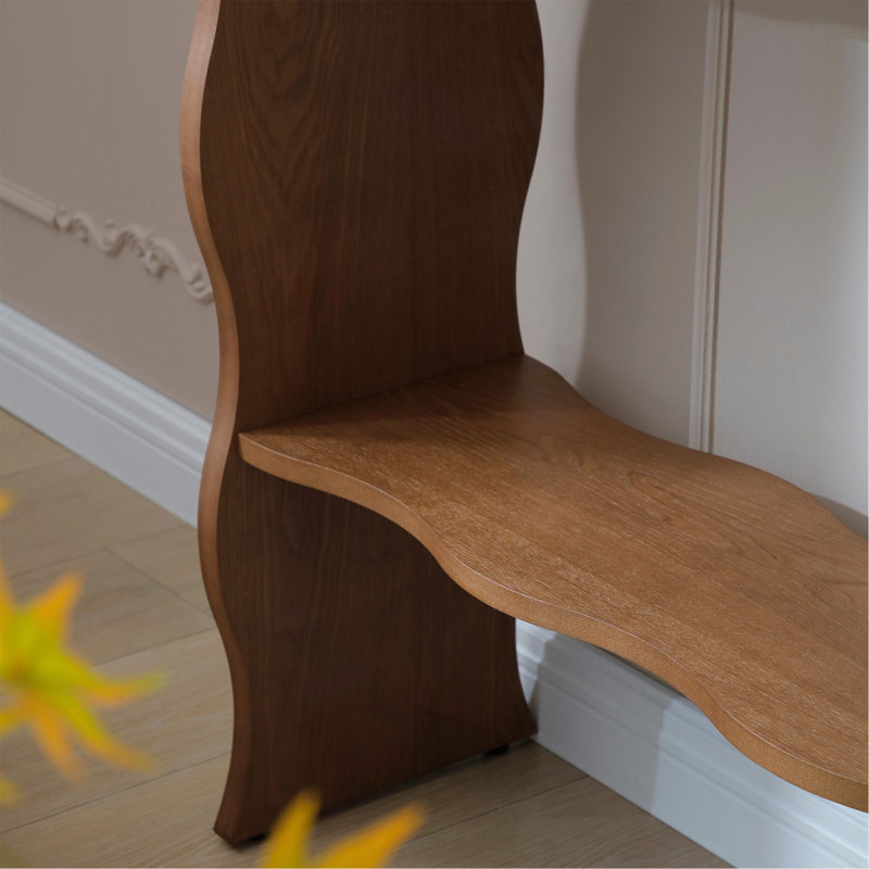 Console Table with Open Storage Shelf, Walnut Brown