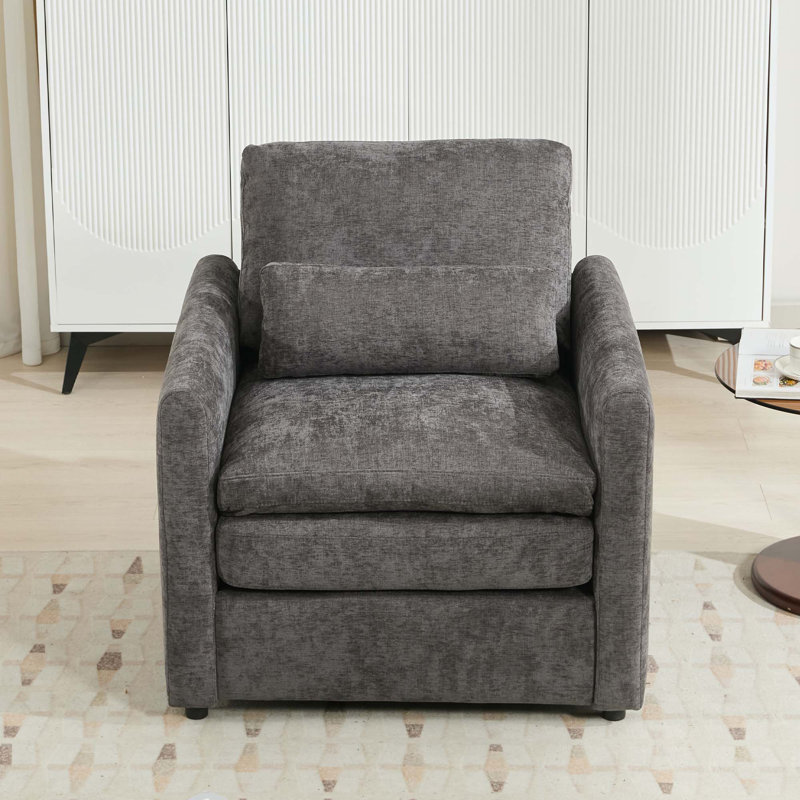 Fauteuil rembourré 31,9 "surdimensionné et confortable, Gris