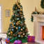 Arbre de Noël 7 pi avec support en fer stable de 500 po, H 48 po, assemblage requis x 84 po