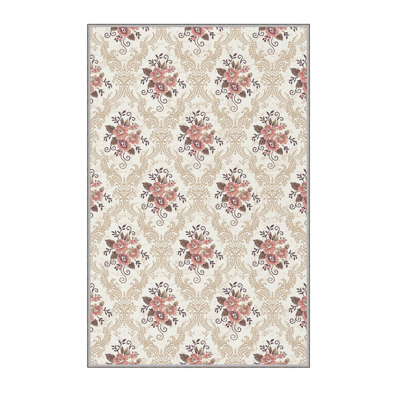 Premium Polyester Area Rug (5.2 x 7.5 ft), 100% Antibacterial, Non-Slip Underside, 0.3 in Pile Height | Machine Washable, 3D Digital Print, Durable Woven Carpet | Ideal for Living Room, Bedroom & Dining Spaces
