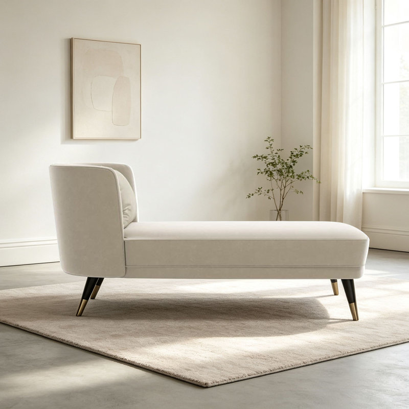 Chaise longue de loisirs en tissu de luxe épuré