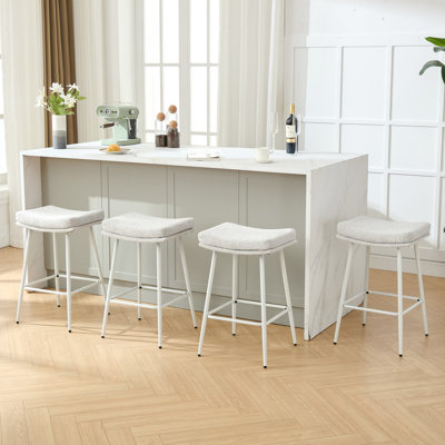 Upholstered 26" Backless Saddle Barstools