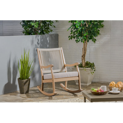 Eucalyptus Wood Outdoor Rope Rocking Chair