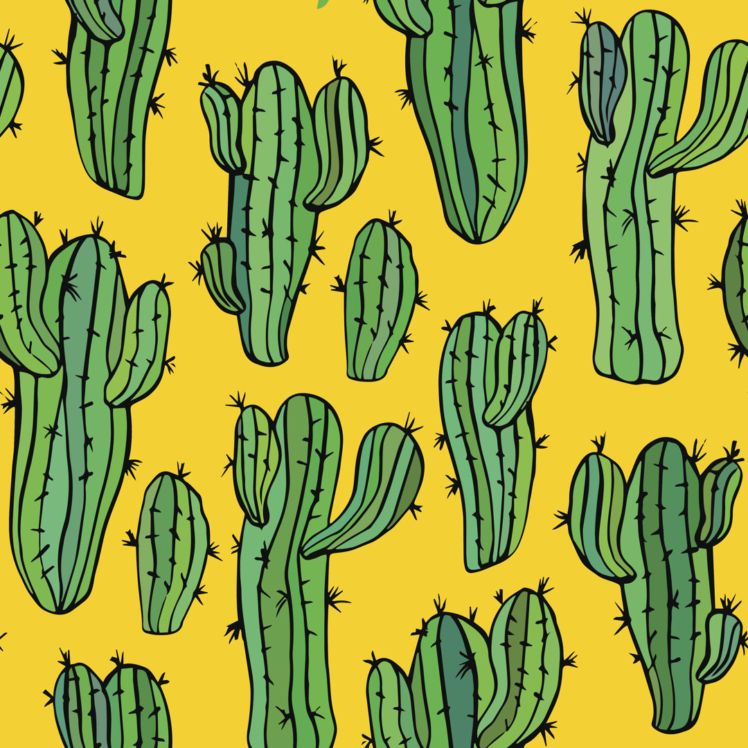 Cloudcroft Cactus Illustration von Meyrass - Grafik auf Leinwand - Wrapped Canvas