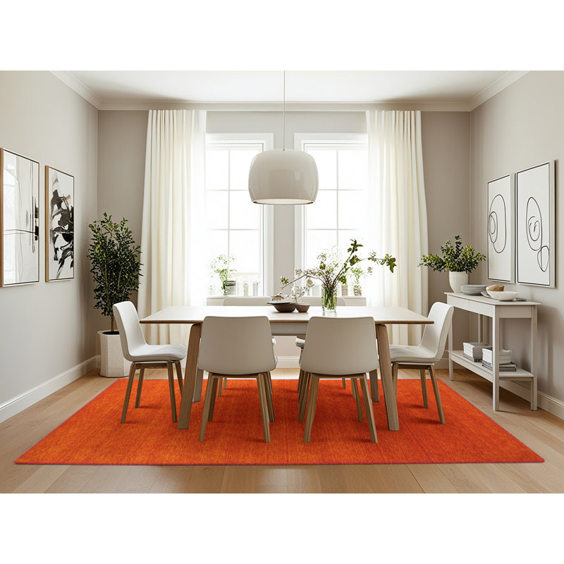Tapis contemporain orange, Rectangle 7 pi x 10 pi