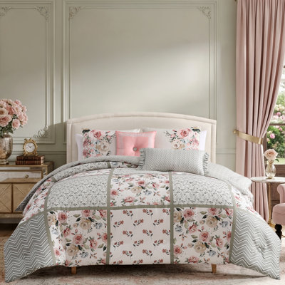Bebejan Sage Serenity 100% Cotton Sateen 5 Piece Reversible Comforter Set