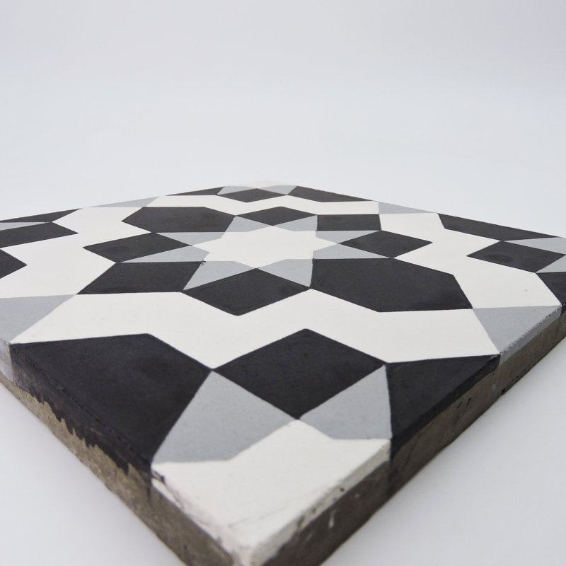 Affos 8 in. x 8 in. Tile, Black/Gray/White