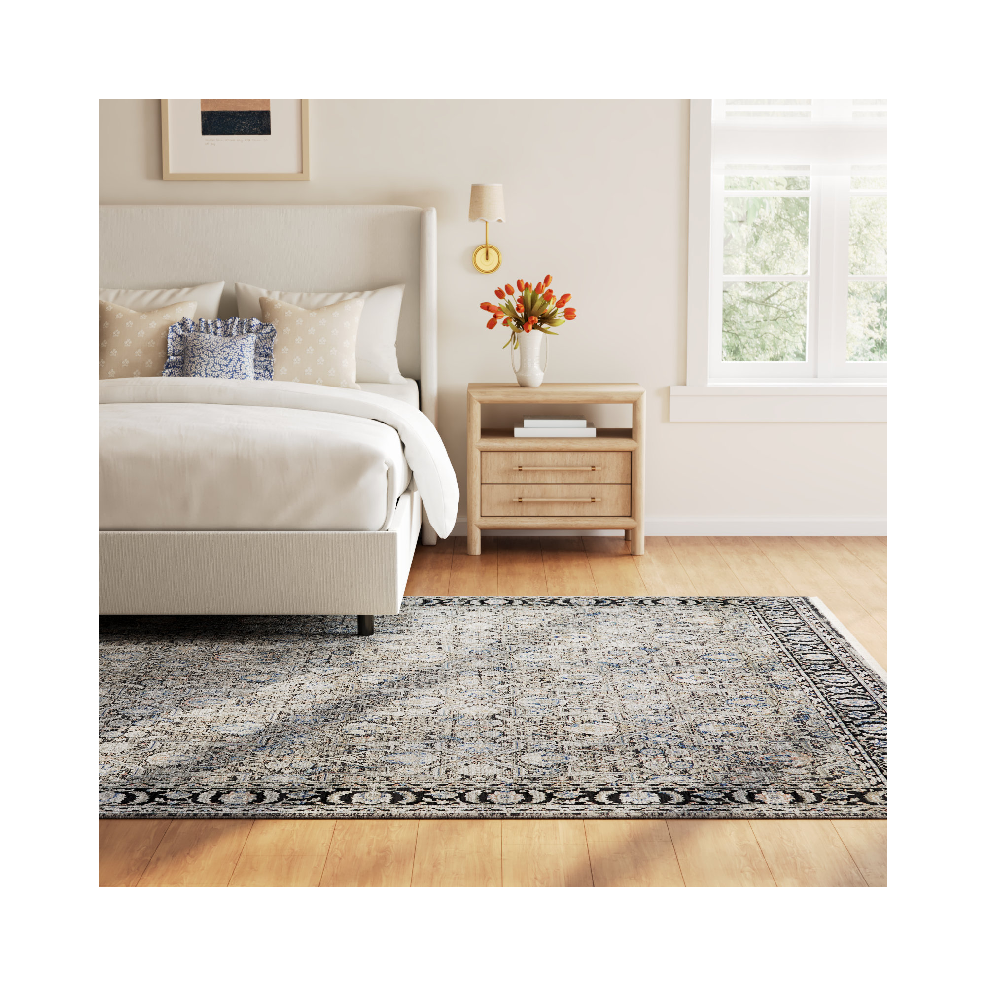 Halle Gray/Black Rug, Rectangle 8' x 10'