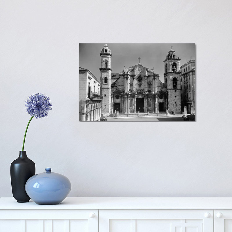 1930s-1940s Columbus Cathedral Built in 1777 Havana Cuba 1 Piece Wrapped Canvas Wall Art, 30.48 cm H x 45.72 cm W