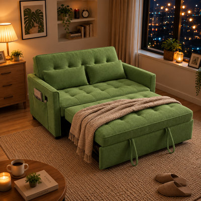 Canapé-lit convertible de 140 cm avec ports USB et dossier réglable, canapé-lit pliable