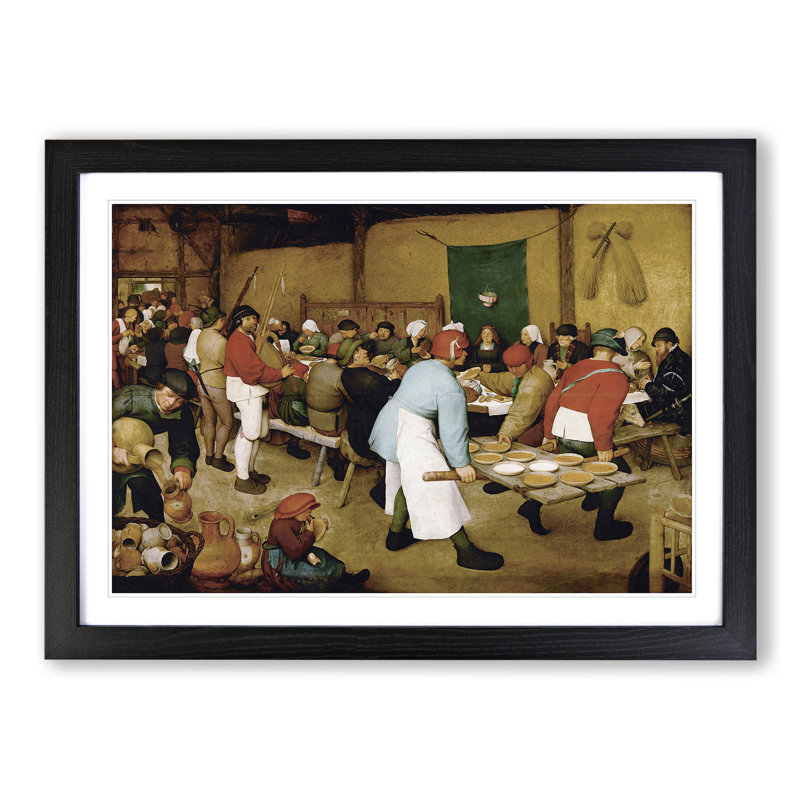 Wedding by Pieter Bruegel the Elder - Picture Frame Painting, Black, 27cm H x 36cm W x 2cm D