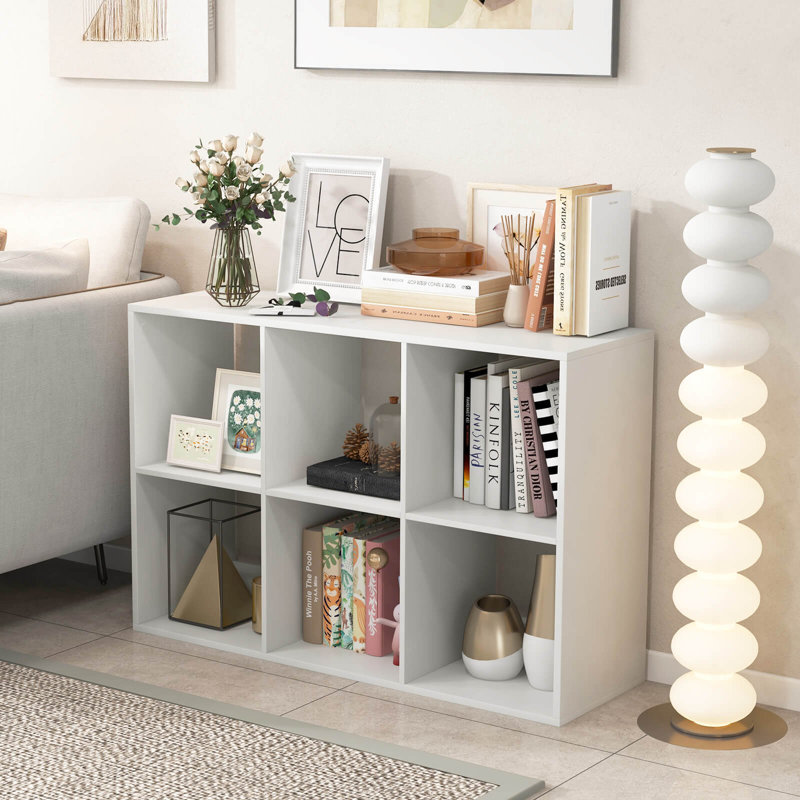 Bibliothèque avec dos ouvert et ensemble anti-basculement, (6 tablettes) H 27,5 po x l 41 po x P 13 po