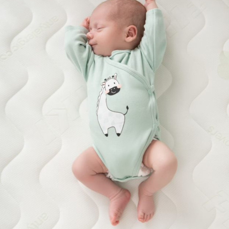 Willow Sleigh Mini Cot Bed Pistachio With Drawer And Bamboo Mattress 
