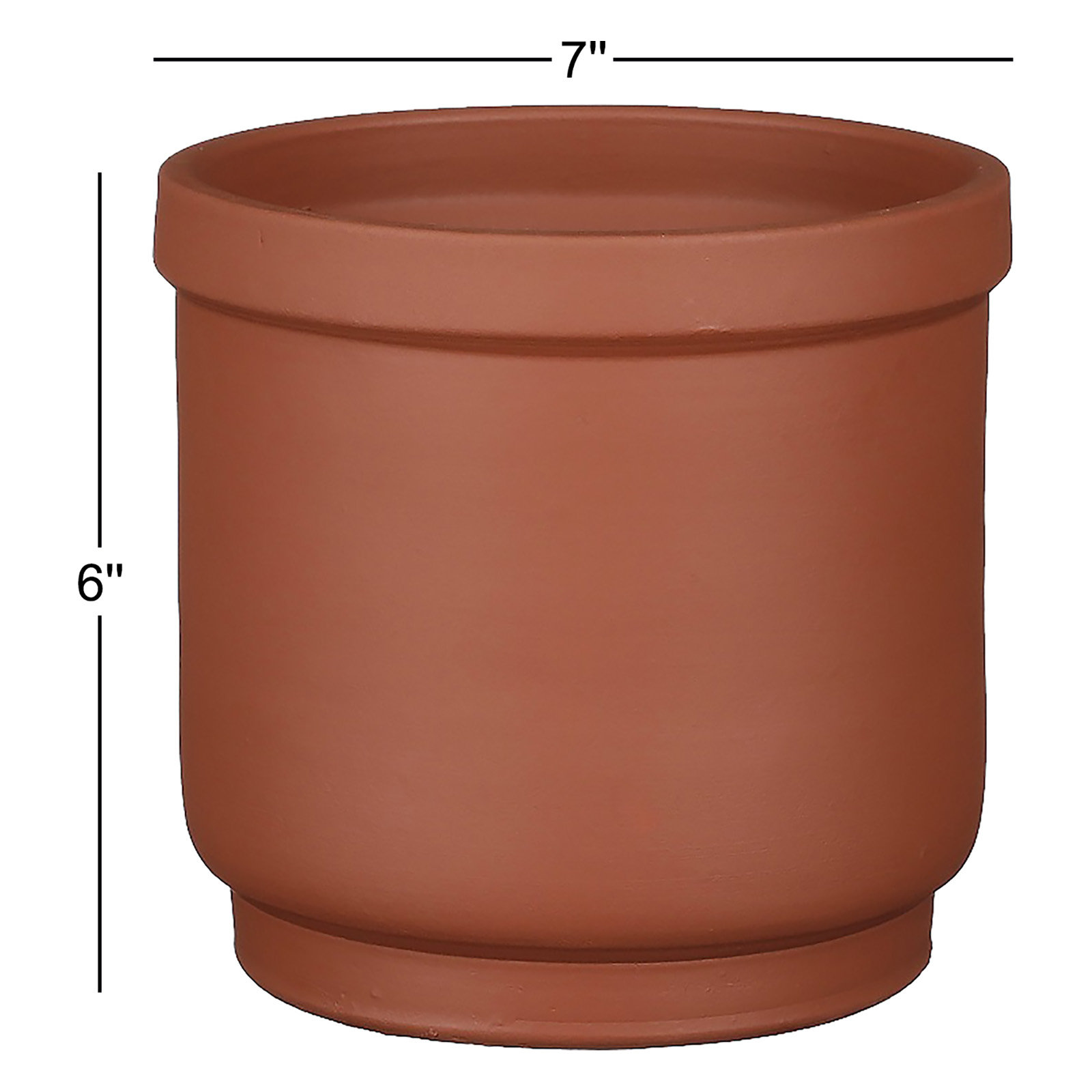 Privet Pot Planter, 6" H x 7" W x 7" D