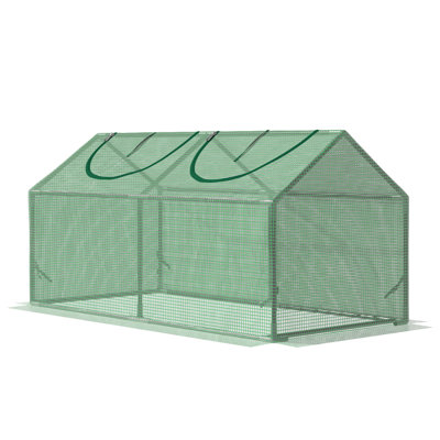 4' X 2' House With Pe Cover And Roll - Up Windows, Indoor Outdoor Gardening Solution, Protects From Harsh Conditions, Keeps Warmth, , Strong Steel Frame, Wind Proof, Assembly Required Zippered Heat,