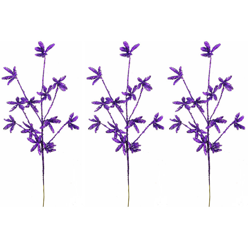 Piquet de Noël feuille scintillante, Mauve