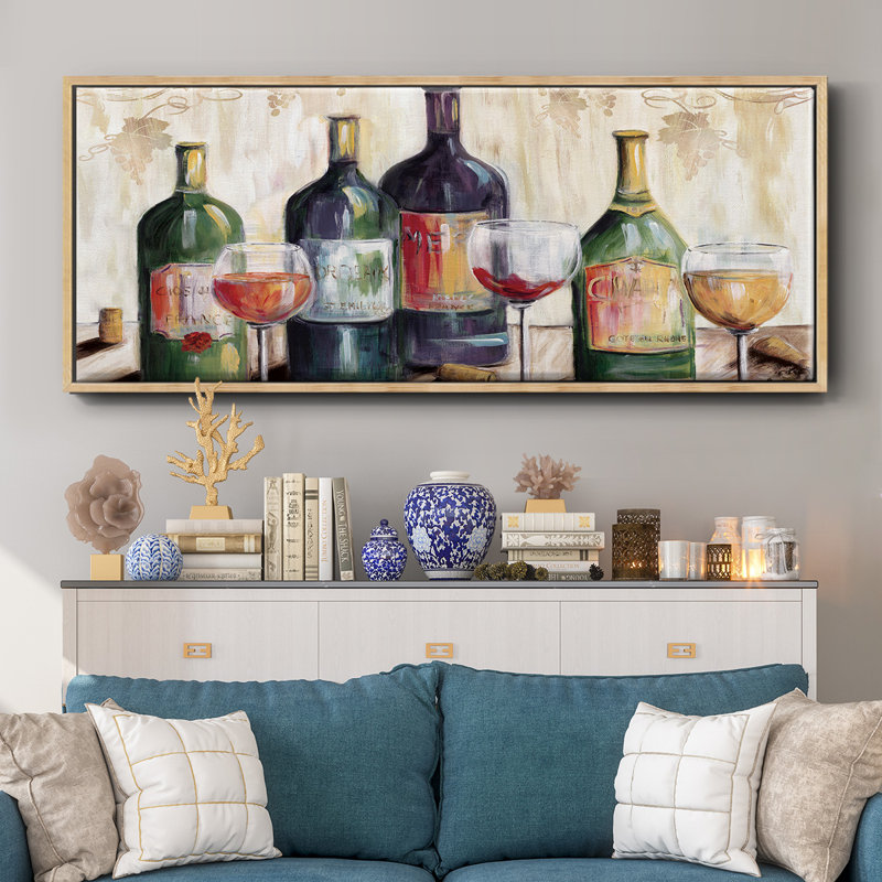 The Dinner Party- Framed Canvas, 12" H x 30" W