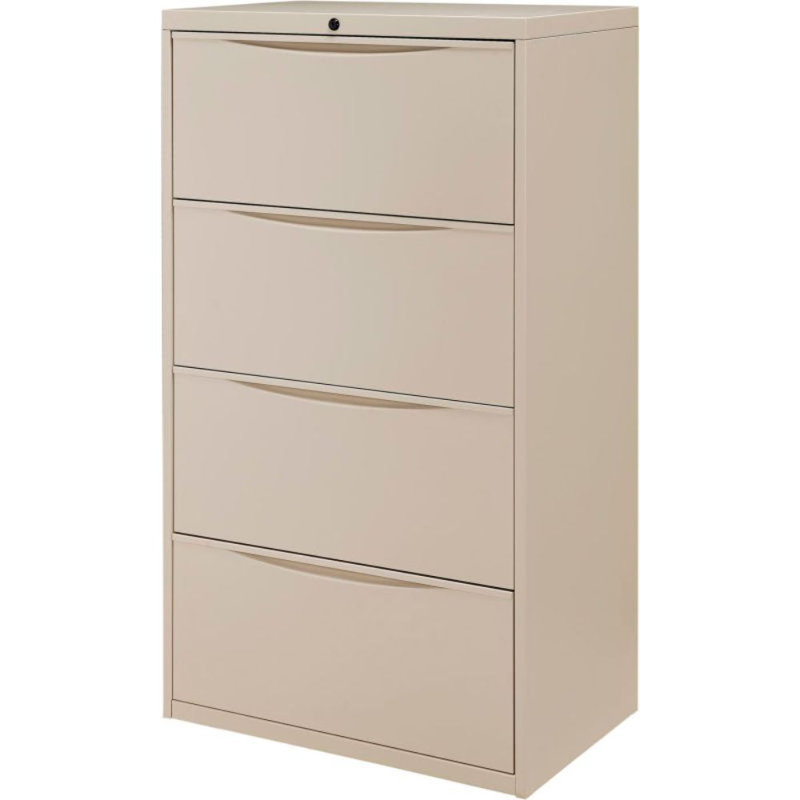 Putty Steel 4-Drawer Lockable Lateral File Cabinet
