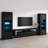 Three-Piece 128.7" Modern Entertainment Center with 16-Color LED Lighting, High Gloss Finish-1331170491