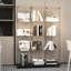 Vitrine en verre trempé et armoire de rangement avec bandes lumineuses à DEL Bluetooth, roues verrouillables-1719059211