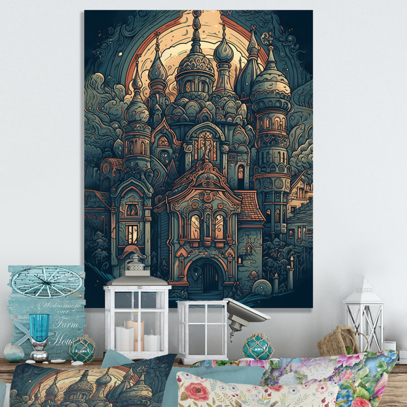 «Blue and Orange Capturant The Magic», reproduction d'art sur toile, H 20 po x l 12 po x P 1 po, Toile tendue