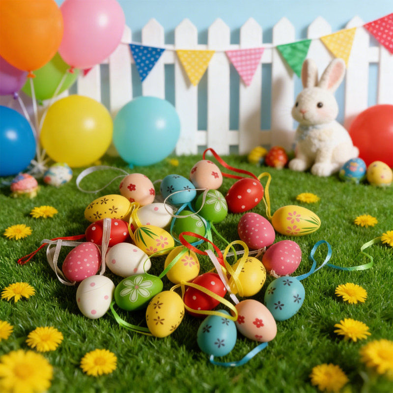 24 Pack Easter 4cm Eggs Pendants