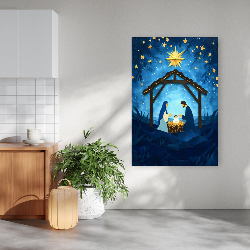 Impression sur toile «Saint Manger Peaceful Serene Traditional Winter», 60" H x 40" W