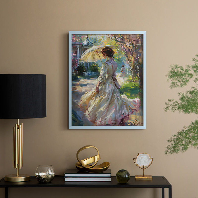 Reproduction encadrée WOMEN Series DCLIV - bois massif, H 30 po x l 24 po, Bleu