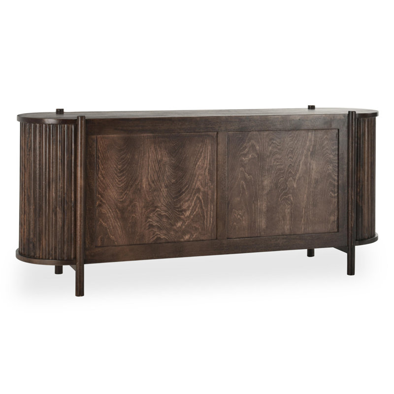 Redford 73" Mango Wood Mid-Century Modern Brown Buffet Sideboard
