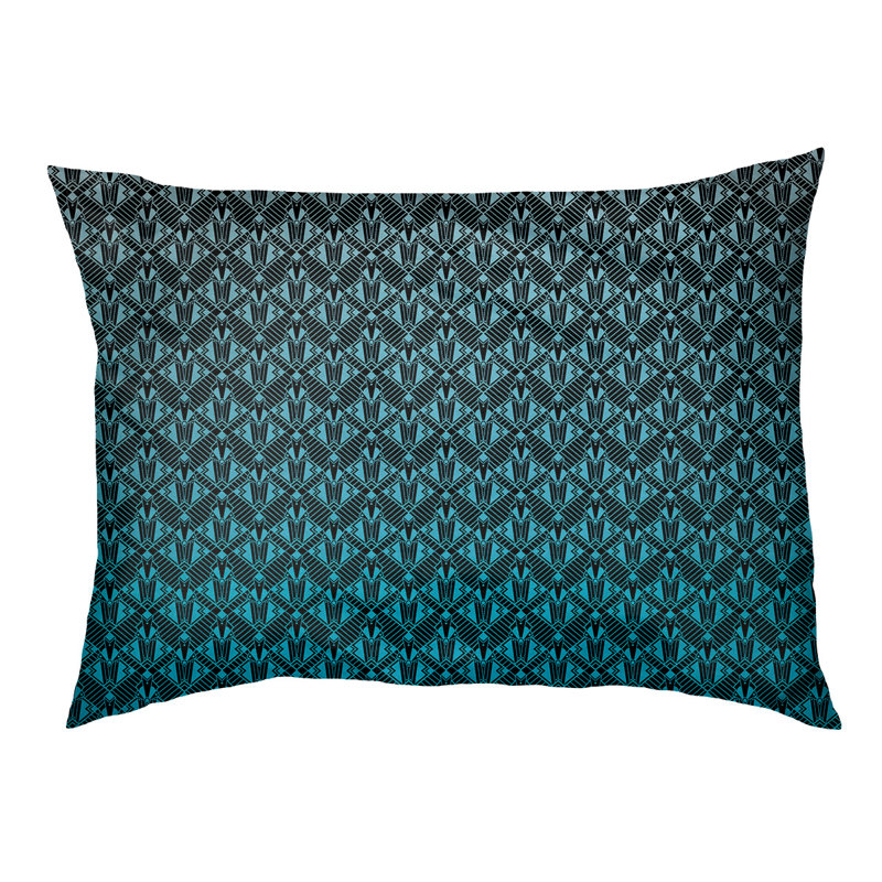 Coussin stylisé dégradé art déco Byrge, L 29,5 po x l 19,5 po, Vert foncé
