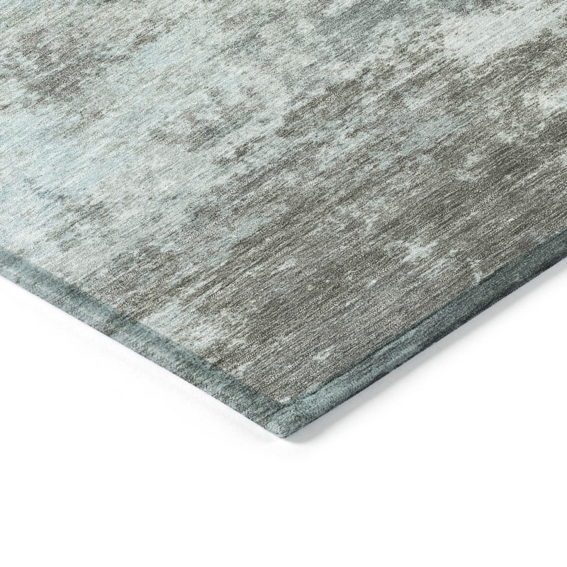 Tapis taupe Xhevrie intérieur / extérieur lavable à la machine, Rectangle 10 pi x 14 pi