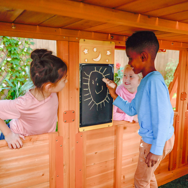 KidKraft Falcon Ridge Wooden Swing Set with Kitchen, Slides and Glider ...