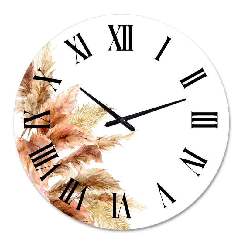 Horloge murale exotique Dry Pampas Grass, Grand
