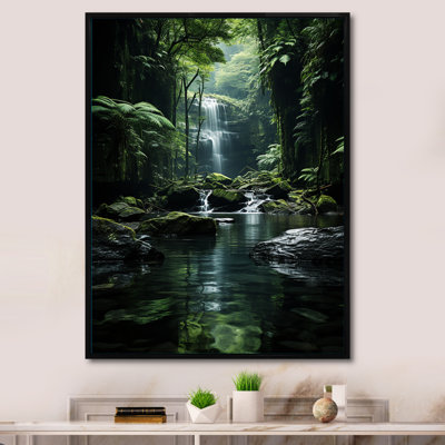 Waterfall Hidden Oasis Forest II - Waterfall Wall Art