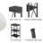Set of 2 Industrial Black 3-Tier Nightstand – Narrow Bedside Tables with Storage for Bedroom, Living Room, or Small Spaces-1722866796