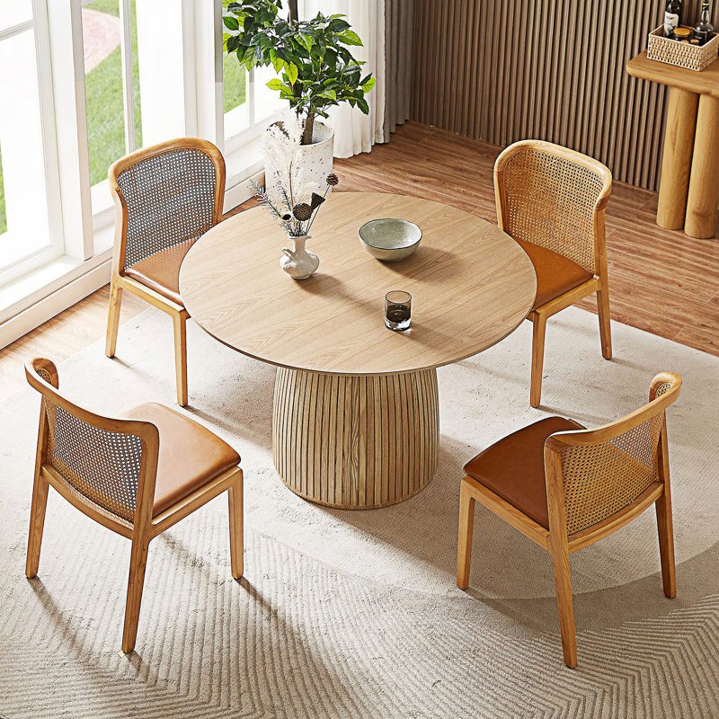Round Dining Table, Modern Kitchen Table With Pedestal Base