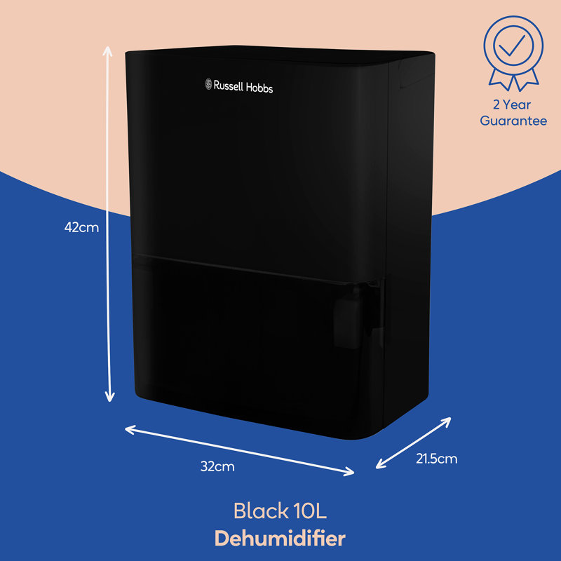 Russell Hobbs Rhdh1001b 10l Dehumidifier In Black 