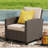 Patio Wicker Sofa Chair with Cushions -351874346