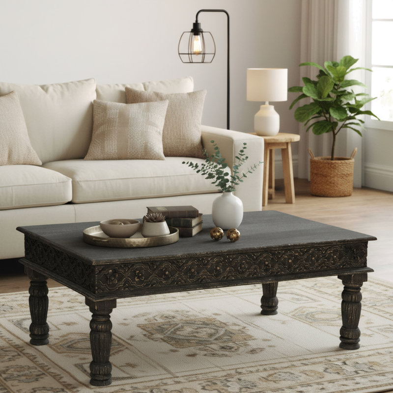 Table basse Aarohi, Noir antique