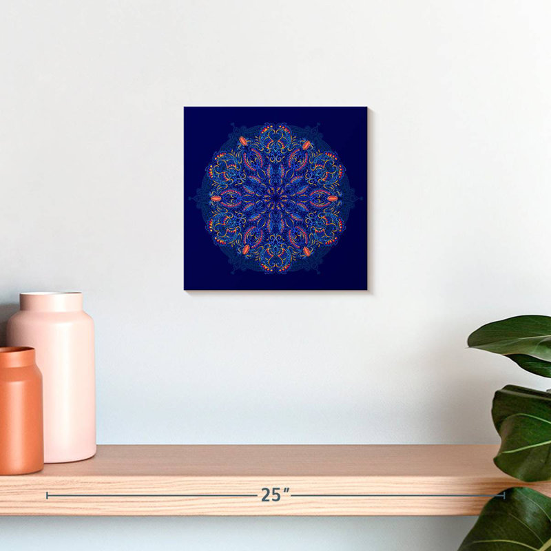 Kerner Paisley Mehndi Mandala, H 10 po x l 10 po