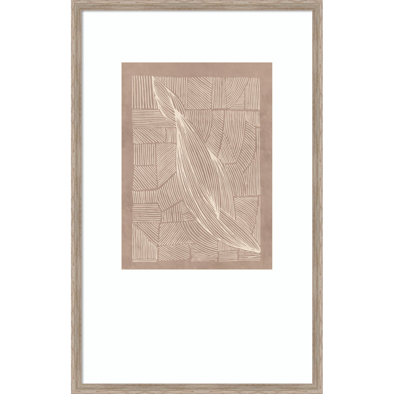 Abstrait lignes irrégulières par Lucrecia Caporale, reproduction d'art encadrée sur bois, 33 x 21