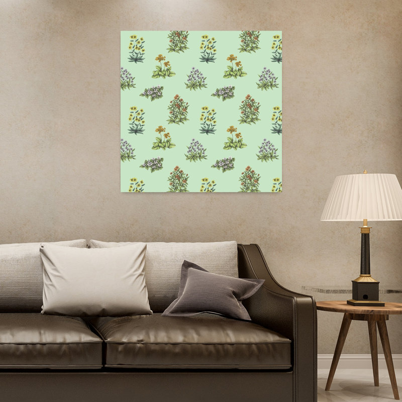 Art contemporain, art floral rétro, H 32 po x l 32 po