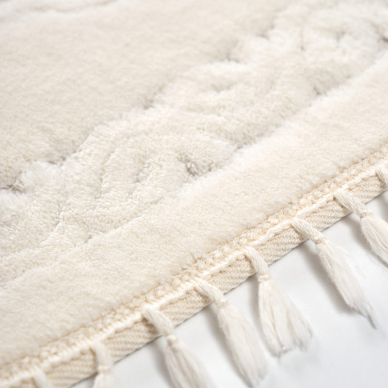 Haversham Non-Slip Bath Rug, Light Cream