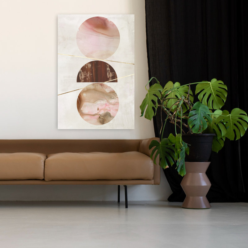 Balance of Blush II, art géométrique abstrait, H 48 po x l 32 po