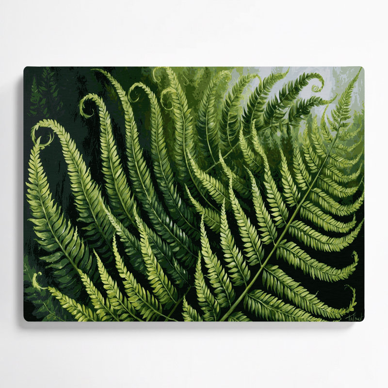 Art mural en métal Botanical Christmas Fern, H 24 po x l 36 po