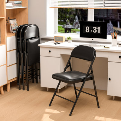 Chaise pliante empilable en vinyle Marvelle, paquet de 4