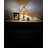 Markar Tiffany Mini Table Lamp Red Orange Blue Stained Glass Rose Flowers LED Bulb Included 8"W*8"D*15'H